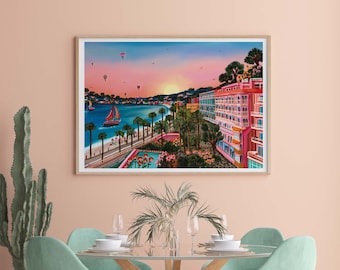 Cannes Rooftop | France Poster A5 / A4 / A3 / A2 / A1