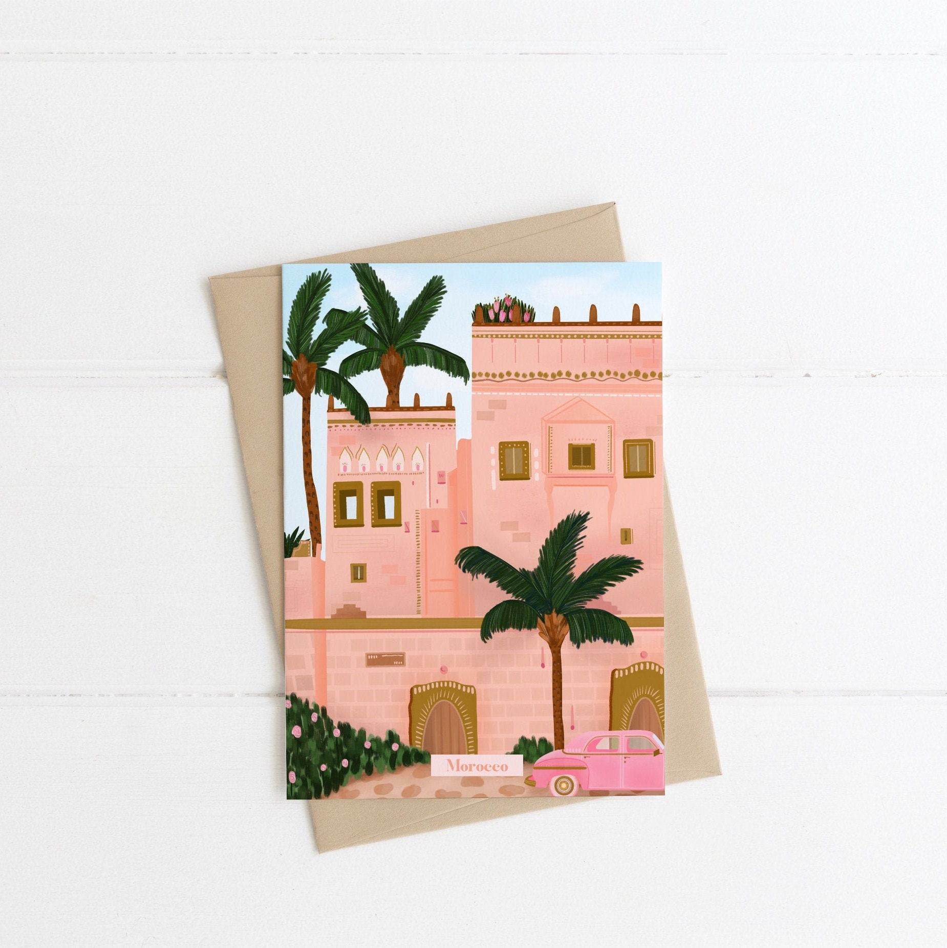 Moroccan Print Card Greeting Card Morocco Gift Card Just Etsy