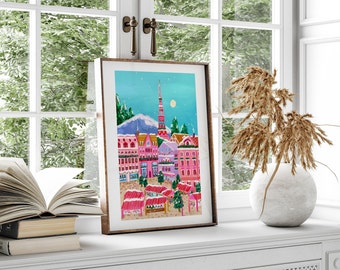 Riga Market, Illustrated Christmas Print A5 / A4 / A3