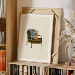 Poster Yorkshire Terrier | Collection Chiens sur des chaises | 5 x 7 pouces/A5/A4/A3