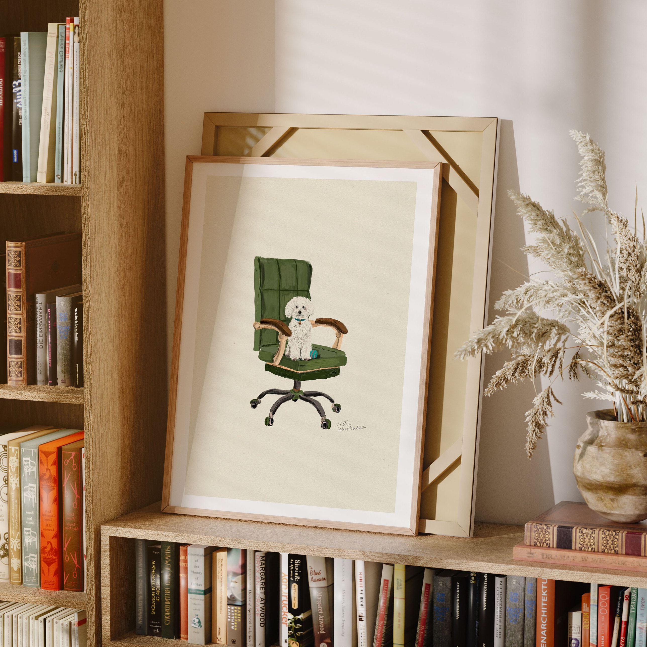 Bichon Frise Print | Dogs On Chairs Collection | A5 / A4 / A3