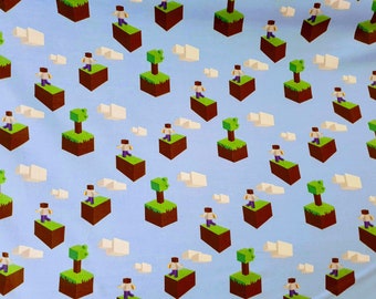 Minecraft Knit Fabric | Etsy UK