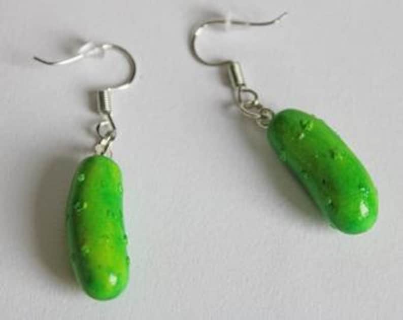Pickle Dangle Earrings Handmade Etsy