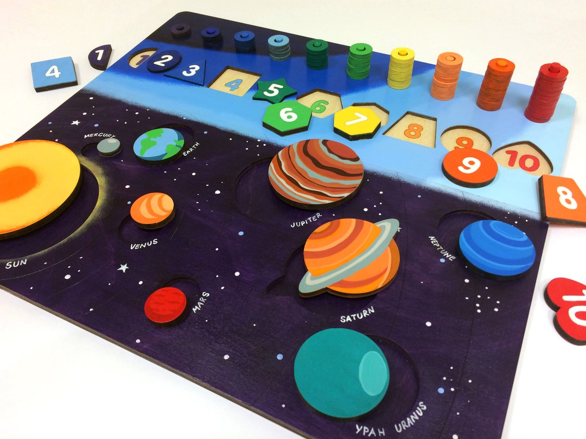 Solar system wooden puzzle wooden puzzle Etsy