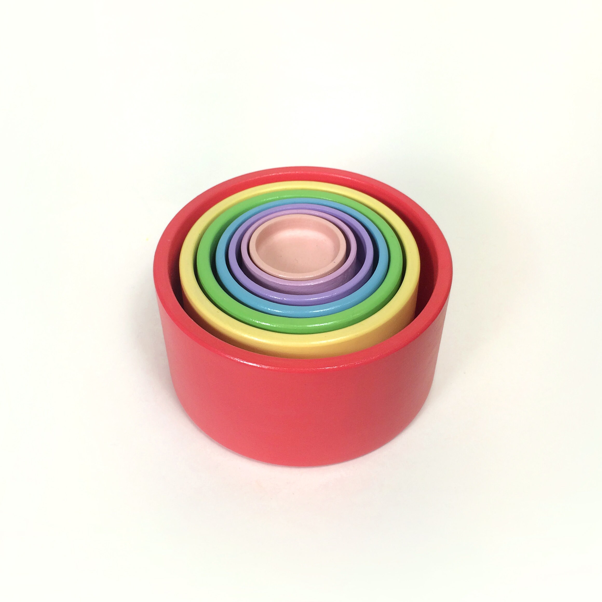 Wooden pyramid Wooden stacking color toy for toddler Etsy