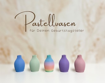 Geburtstagsteller Zubehör, wunderschöne Pastellvase für deinen Geburtstagskranz, passend für Geburtstagsteller von Loopdiwood Modell ab 2024