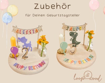 Geburtstagsteller aus Holz | Geburtstagskranz |  Geburtstagszug | Geschenk zur Geburt | Dekoration Geburtstagstisch | Geschenk Kinder