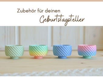Geburtstagsteller Zubehör, wunderschöne Teelichthalter für deinen Geburtstagskranz, passend für alle Geburtstagsteller  von Loopdiwood