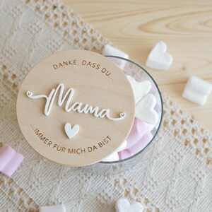 Personalized glass storage jar with wooden lid, available in two sizes: 530 ml & 880 ml | Wedding gift for the newlyweds image 9