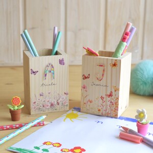 Personalized wooden pencil box for children | Pencil holder with name | Back to school 2026 | Pencil holder for school children