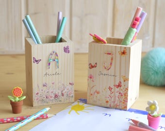 Stiftebox aus Holz für Kinder personalisiert  | Stiftebecher mit Namen | Einschulung 2026 | Stiftehalter für Schulkinder