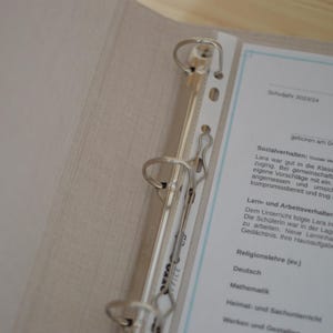 Personalisierte Zeugnismappe aus Leinen in A4 mit Name | Zeugnisordner Kinder | Einschulung Geschenk | Schulkind Erinnerung imagem 14