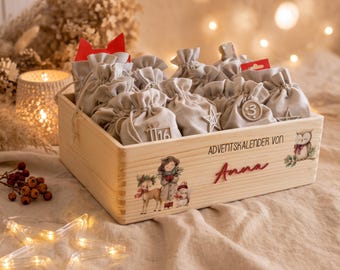 Personalisierter Adventskalender zum Befüllen, Adventskiste, Adventskalender Kiste, Adventskiste personalisiert, Adventskalender Name