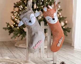 Personalized children's Christmas stocking with name, 20 x 0 cm | Personalized Santa stocking | Santa boot for filling with name