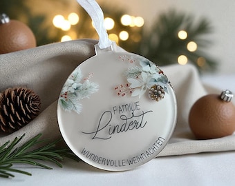Personalisierte Weihnachtskugeln aus Acryl | Christbaumschmuck mit Namen | Geschenke für Weihnachten | Weihnachtskugel mit Namen