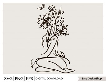 Download Flower Woman Svg Etsy