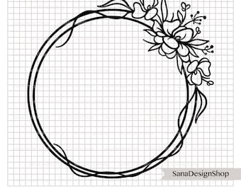 Corona floral SVG: Archivo de corte de flores para Cricut y Silhouette (Descarga digital)