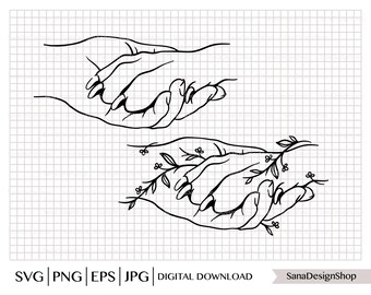 Clipart de pata e mão SVG: Amor de pata de cachorro, design memorial (download digital)
