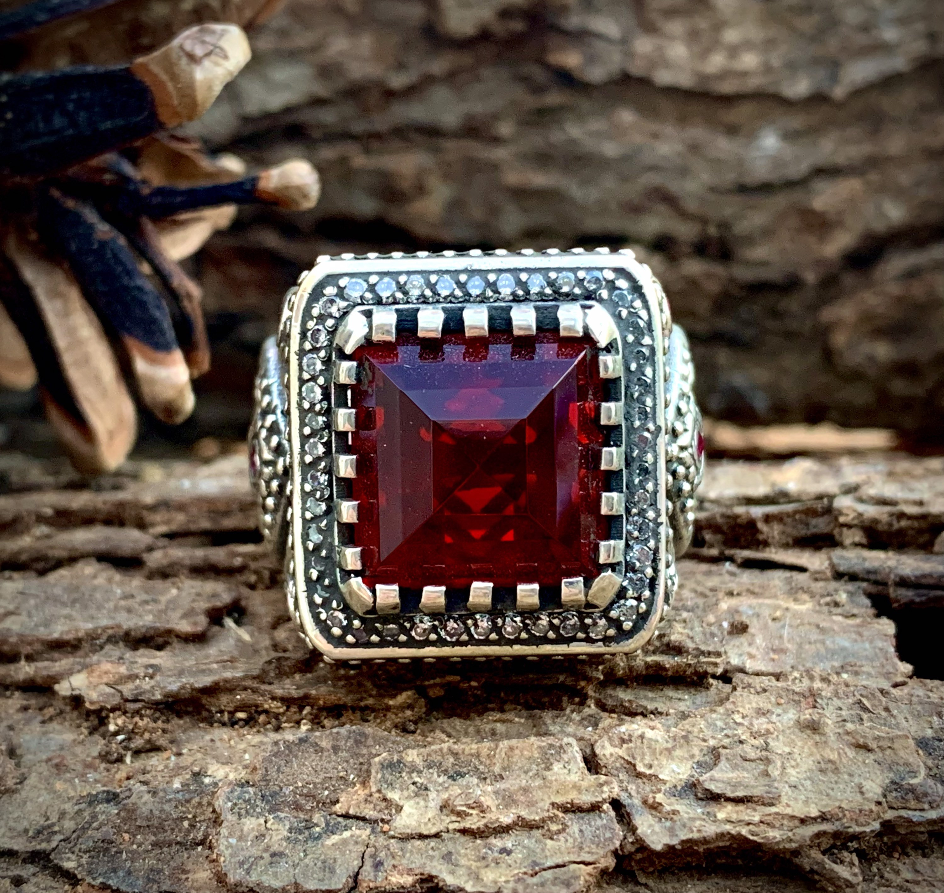 Amazon.com: Radiant Craftsmanship: 925 Sterling Silver Ring with Yellow  Zircon Stone and Basket Weave Pattern : Handmade Products