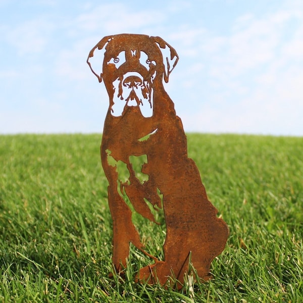 Mastiff Corten Steel Dog Silhouette | Rust Art | Garden Décor | Pet Memorial | Spring Garden Gift | My Metal Rescue