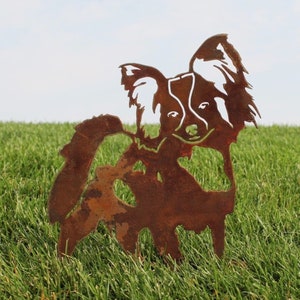 Papillon Corten Steel Dog Silhouette | Rust Art | Garden Décor | Pet Memorial | Spring Garden Gift | My Metal Rescue