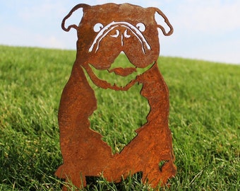 English Bulldog Corten Steel Dog Silhouette | Rust Art | Garden Décor | Pet Memorial | Spring Garden Gift | My Metal Rescue