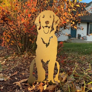 Edición especial *Oro* Golden Retriever Metal Dog Silhouette / Yard Art / Garden Décor / Pet Memorial / Spring Garden Gift / My Metal Rescue