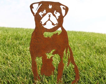 Pug Corten Steel Dog Silhouette | Rust Art | Garden Décor | Pet Memorial | Spring Garden Gift | My Metal Rescue