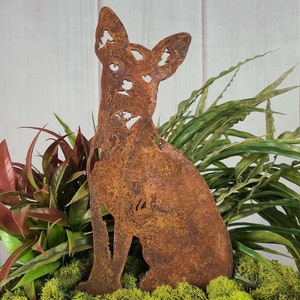 Chihuahua Corten Steel Dog Silhouette | Rust Art | Garden Décor | Pet Memorial | Spring Garden Gift | My Metal Rescue