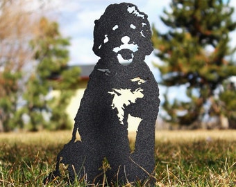 Doodle Black Metal Dog Silhouette | Yard Art | Garden Décor | Pet Memorial | Spring Garden Gift | My Metal Rescue