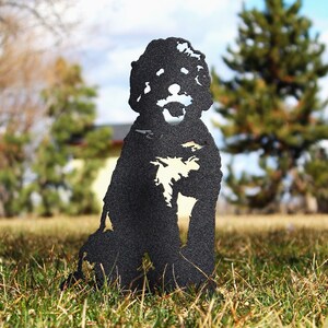 Doodle Black Metal Dog Silhouette | Yard Art | Garden Décor | Pet Memorial | Spring Garden Gift | My Metal Rescue