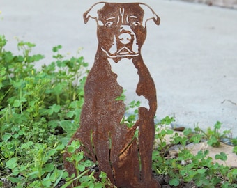 American Staffordshire Terrier Corten Steel Dog Silhouette | Rust Art | Garden Décor | Pet Memorial | Spring Garden Gift | My Metal Rescue