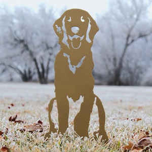 Special Edition *Gold* Sitting Golden Retriever Metal Dog Silhouette | Yard Art | Garden Décor | Pet Memorial | My Metal Rescue
