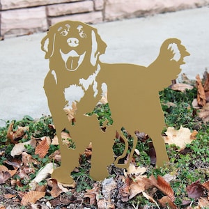 Special Edition *Gold* Standing Golden Retriever Metal Dog Silhouette | Yard Art | Garden Décor | Pet Memorial | My Metal Rescue