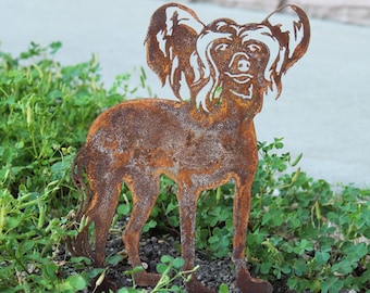 Chinese Crested Corten Steel Dog Silhouette | Rust Art | Garden Décor | Pet Memorial | Spring Garden Gift | My Metal Rescue