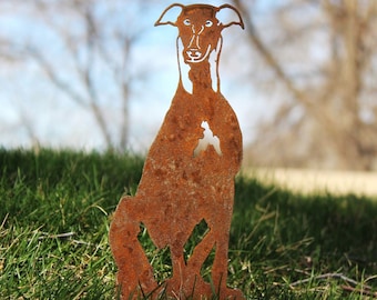 Greyhound Corten Steel Dog Silhouette | Rust Art | Garden Décor | Pet Memorial | Spring Garden Gift | My Metal Rescue