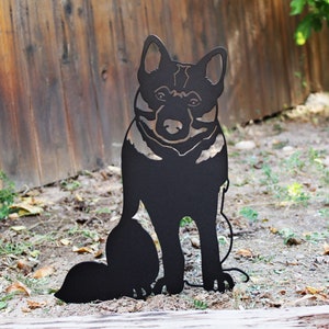Norwegian Elkhound Black Metal Dog Silhouette | Yard Art | Garden Décor | Pet Memorial | Spring Garden Gift | My Metal Rescue