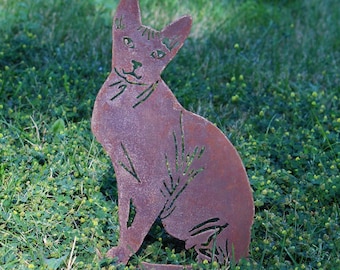 Sphynx Corten Steel Cat Silhouette | Rust Art | Garden Décor | Pet Memorial | Spring Garden Gift | My Metal Rescue