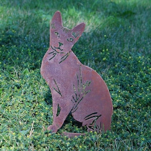 Sphynx Corten Steel Cat Silhouette | Rust Art | Garden Décor | Pet Memorial | Spring Garden Gift | My Metal Rescue