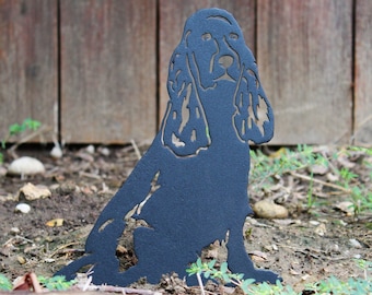 Cocker Spaniel Black Metal Dog Silhouette | Yard Art | Garden Décor | Pet Memorial | Spring Garden Gift | My Metal Rescue