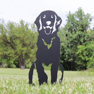 Flat Coated Retriever Black Metal Dog Silhouette | Yard Art | Garden Décor | Pet Memorial | Spring Garden Gift | My Metal Rescue