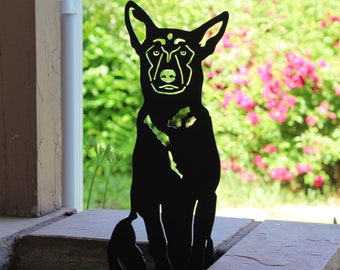 Belgian Malinois Black Metal Dog Silhouette | Yard Art | Garden Décor | Pet Memorial | Spring Garden Gift | My Metal Rescue