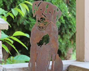 German Wirehaired Pointer Corten Steel Dog Silhouette | Rust Art | Garden Décor | Pet Memorial | Spring Garden Gift | My Metal Rescue