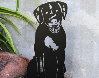 German Wirehaired Pointer Black Metal Dog Silhouette | Yard Art | Garden Décor | Pet Memorial | Spring Garden Gift | My Metal Rescue