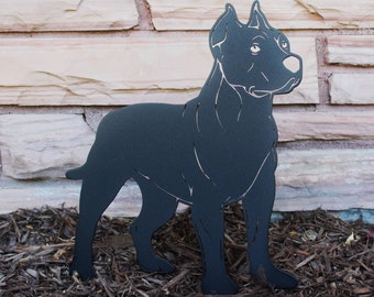 Dogo Argentino Black Metal Dog Silhouette | Yard Art | Garden Décor | Pet Memorial | Spring Garden Gift | My Metal Rescue