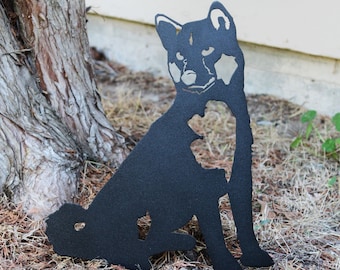 Shiba Inu Black Metal Dog Silhouette | Yard Art | Garden Décor | Pet Memorial | Spring Garden Gift | My Metal Rescue