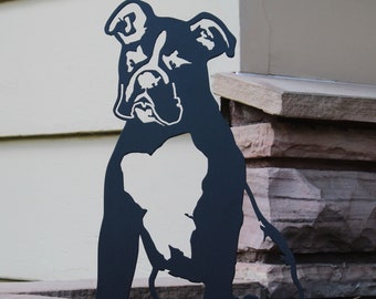 Boxer Black Metal Dog Silhouette | Yard Art | Garden Décor | Pet Memorial | Spring Garden Gift | My Metal Rescue