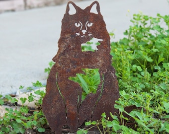 British Longhair Corten Steel Cat Silhouette | Rust Art | Garden Décor | Pet Memorial | Spring Garden Gift | My Metal Rescue