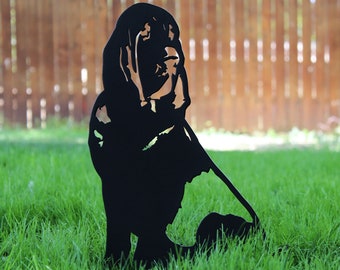 Bloodhound Black Metal Dog Silhouette | Yard Art | Garden Décor | Pet Memorial | Spring Garden Gift | My Metal Rescue