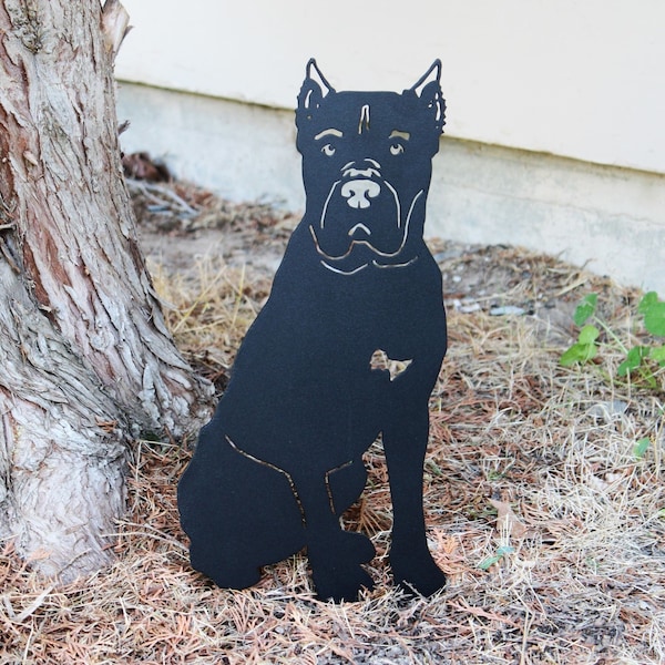 Cane Corso Black Metal Dog Silhouette | Yard Art | Garden Décor | Pet Memorial | Spring Garden Gift | My Metal Rescue